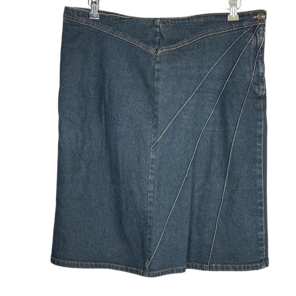 Faded Glory 1972 Special Edition Denim Skirt Size 14 Blue Stretch Mid Rise Y2K - Picture 3 of 5